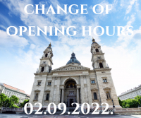 2th of September-change of opening hours